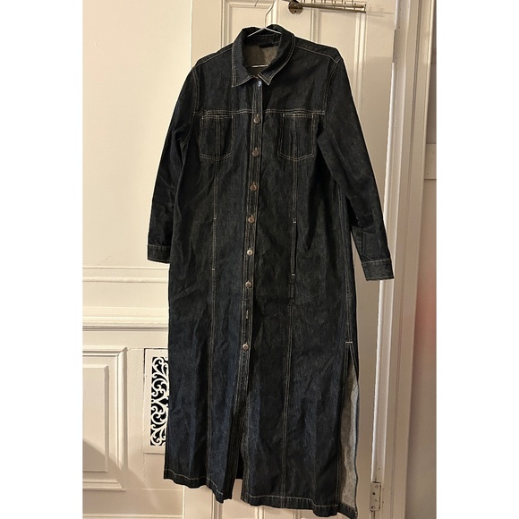 Chico's Jackets & Blazers - Chicos duster / full length blue denim jacket in US 12